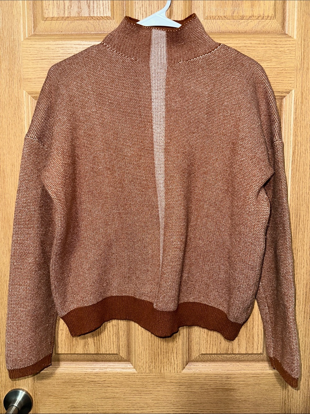 bohme Brown Two-Tone Funnel Neck Sweater